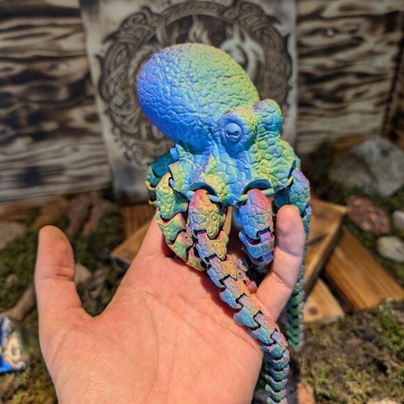 Articulated Spinning Flexi Octopus Fidget Toy Ocean Animal 3D Printed - Picture 7 of 16